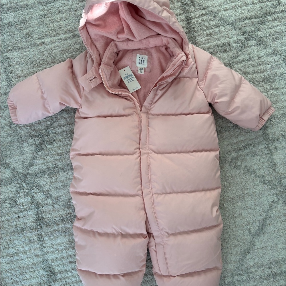 Gap Baby Pink Puffer Snowsuit
